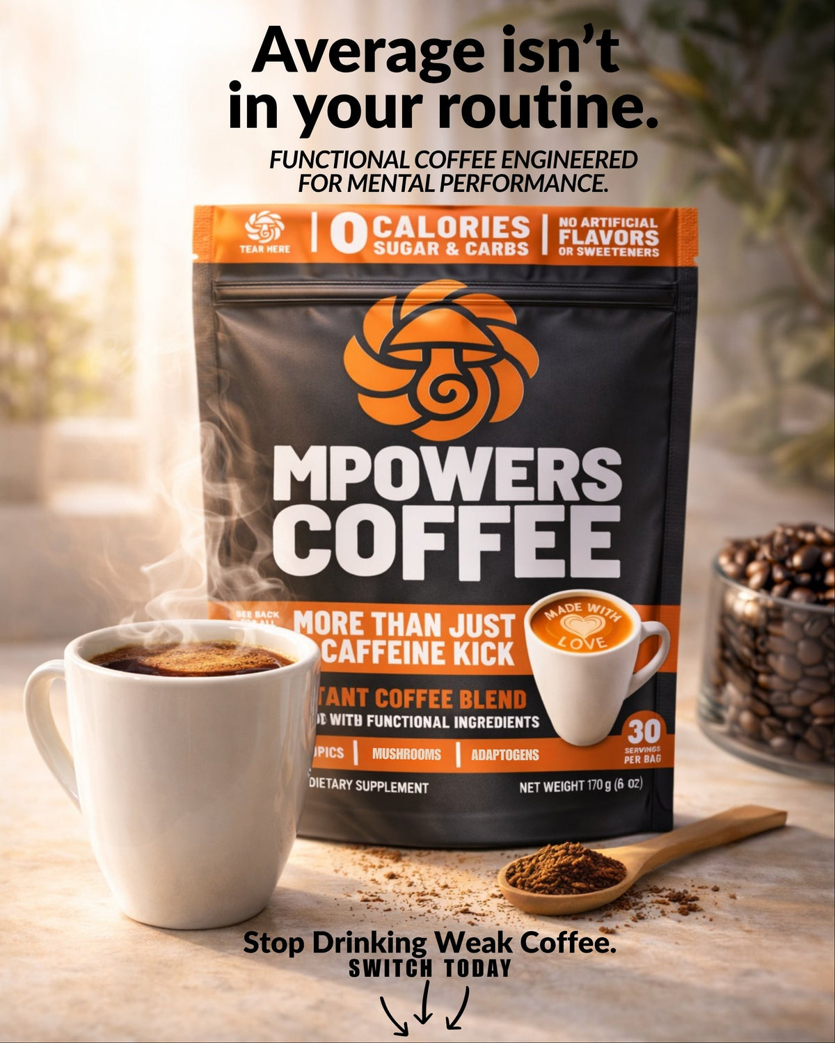 MPOWERS COFFEE WITH CUP MOBILE